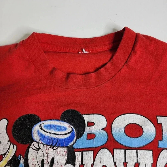Vintage Bon Voyage Mickey & Mickey Shirt Size Large Red Short Sleeve - Picture 3 of 7